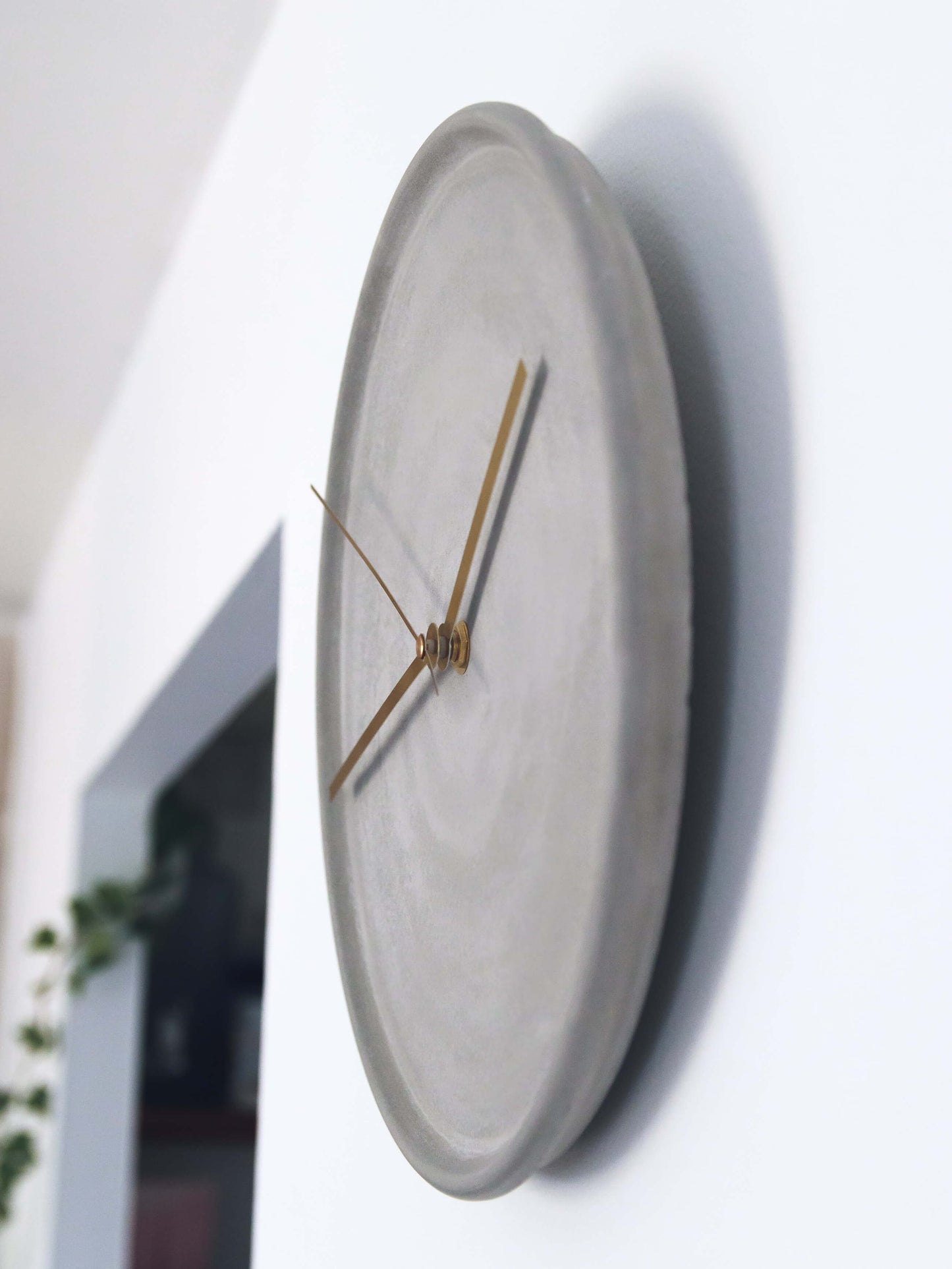 Grey Round Concrete Wall Clock