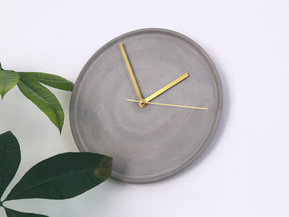 Round Grey Concrete Wall Clock