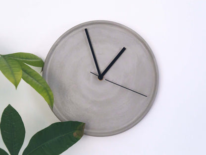 Round Grey Concrete Wall Clock