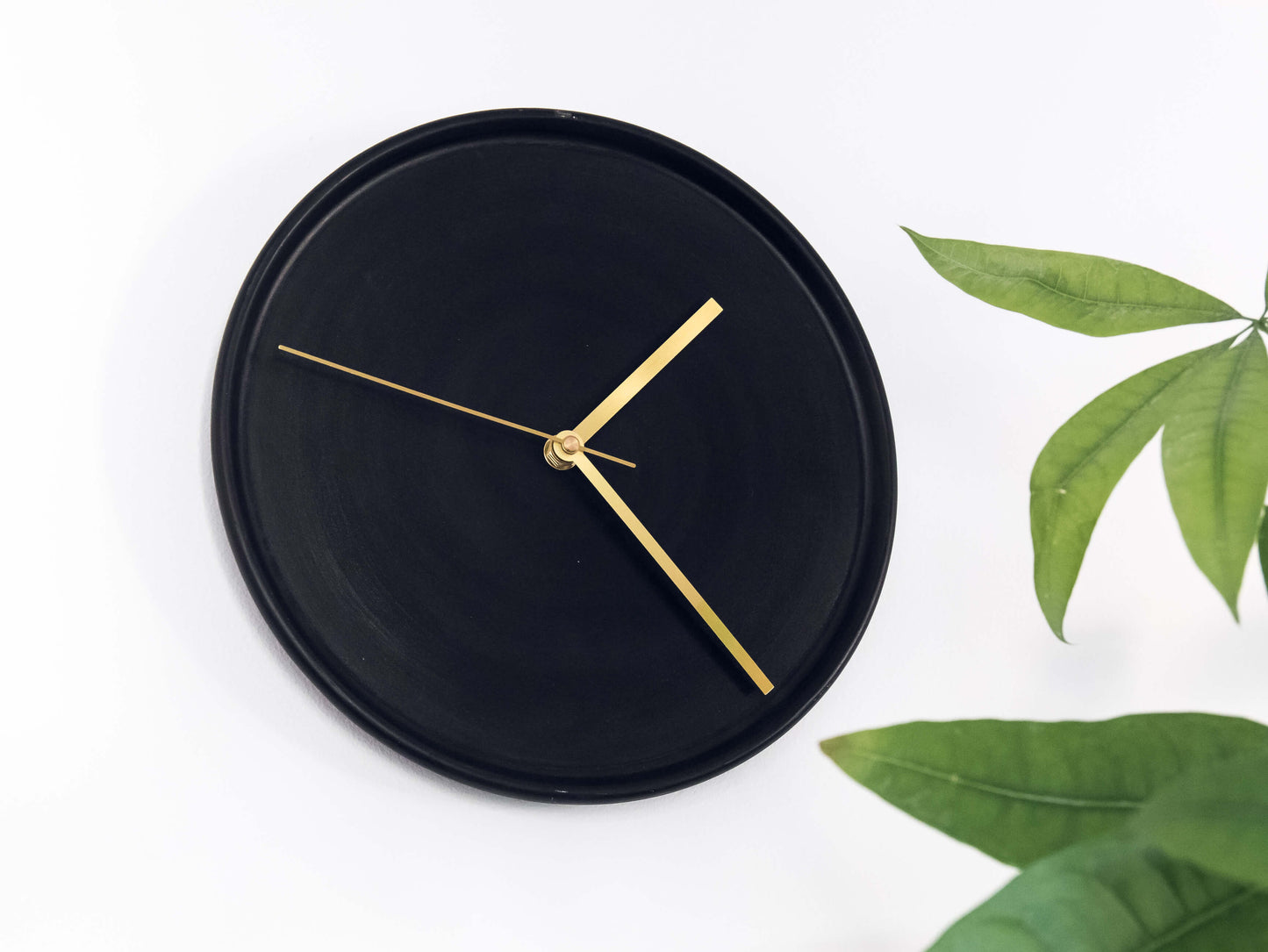 Matt Black Round Wall Clock