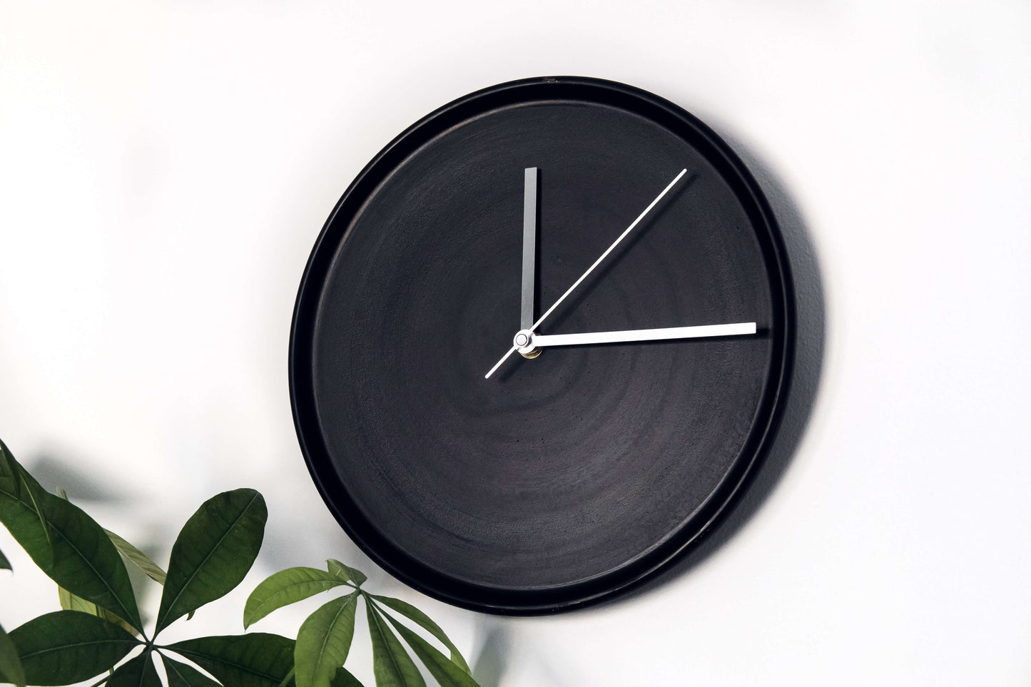 Matt Black Round Wall Clock