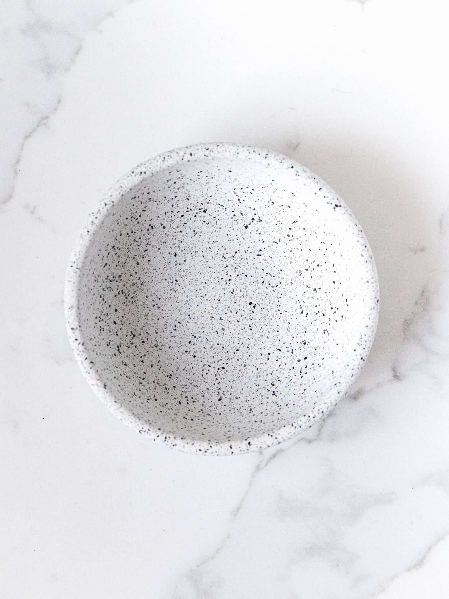 Small Bowl in Speckled White Granite Terrazzo