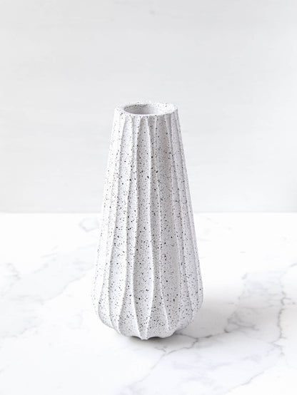 Nordic Style Modern Bud Vase in Speckled White Granite Terrazzo